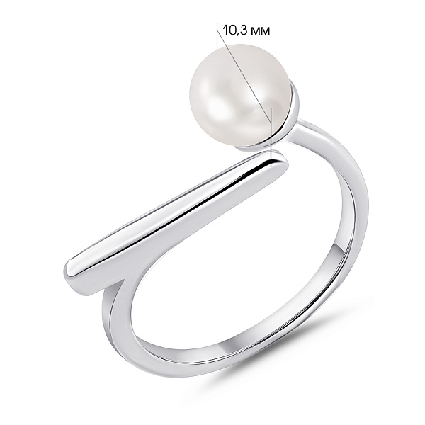 Серебряное кольцо с жемчугом (арт. 7501/2186830жб) – изображение 2