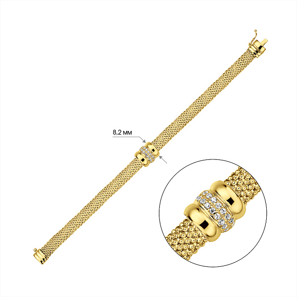 Браслет з жовтого золота з фіанітами (арт. 3261320ж) – зображення 3