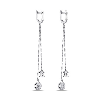 Серьги-подвески из серебра с фианитами (арт. 7502/4630)