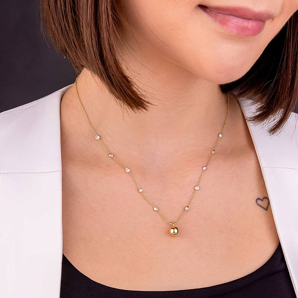 Кольє з жовтого золота з фіанітами (арт. 352656ж) – зображення 4