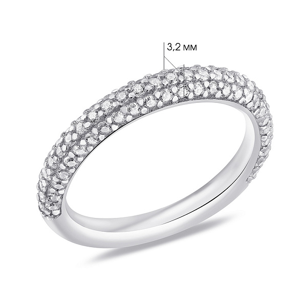 Серебряное кольцо с россыпью из фианитов (арт. 7501/7093) – изображение 2