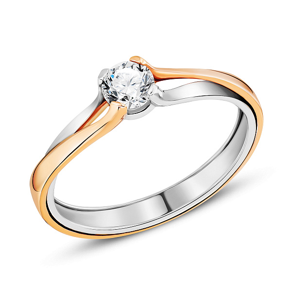 Золотое кольцо с бриллиантом (арт. К01111804146бк) – изображение 1