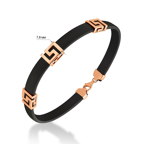 Каучуковий браслет з золотом (арт. 326284) – зображення 5