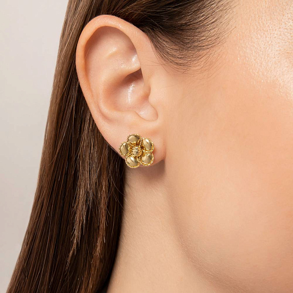 Пусети золоті Francelli Квіти (арт. 107381ж) – зображення 2