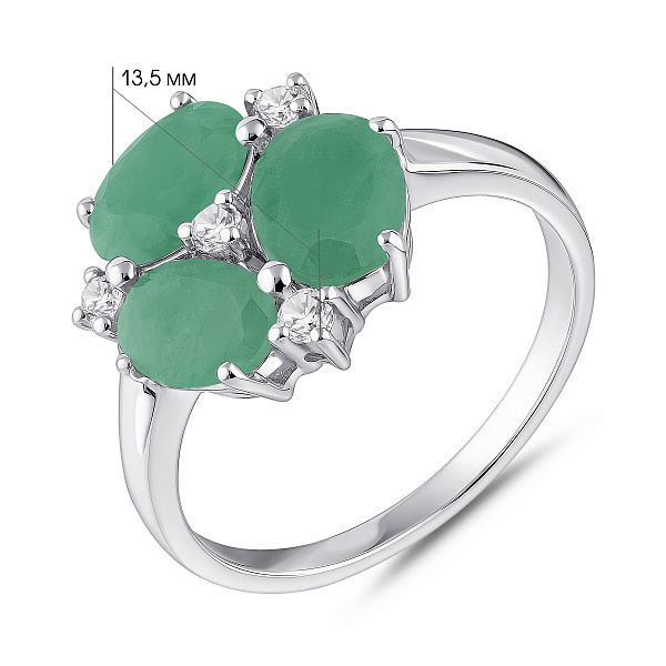 Массивное серебряное кольцо с изумрудами (арт. 7501/2062226Изм) – изображение 2