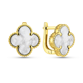 Серьги из желтого золота с перламутром (арт. 1101201/10жп)