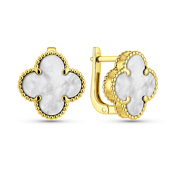 Серьги из желтого золота с перламутром (арт. 1101201/10жп) – изображение 1