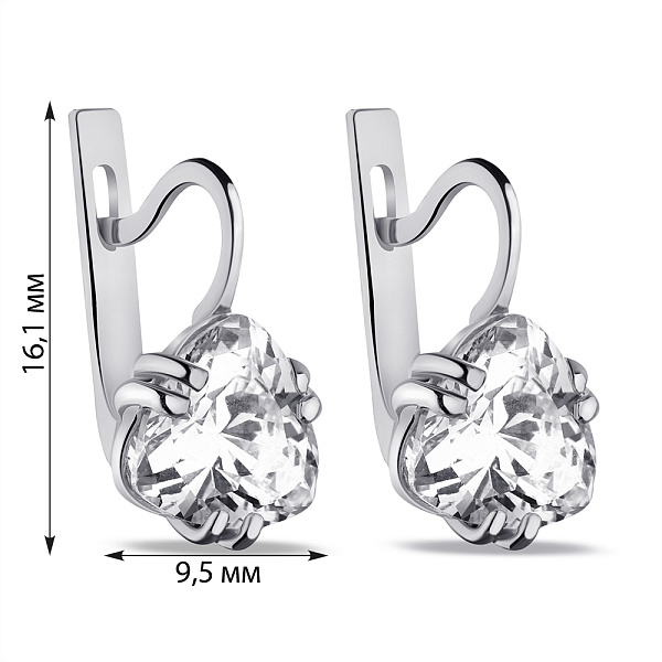 Сережки зі срібла з фіанітами  (арт. 7502/0779.10) – зображення 2