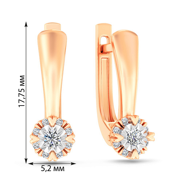 Золотые серьги с бриллиантами (арт. С011741010) – изображение 3