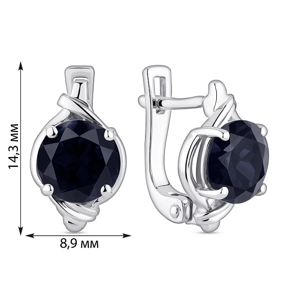 Серебряные серьги с сапфиром (арт. 7502/2073499Спс) – изображение 2