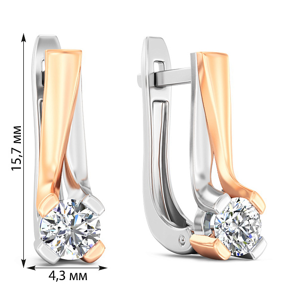Золотые серьги с бриллиантами (арт. С011118050бк) – изображение 2