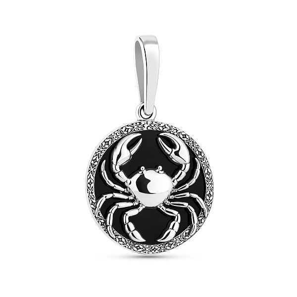 Срібний кулон Рак з оніксом (арт. 7903/2490орк) – зображення 1