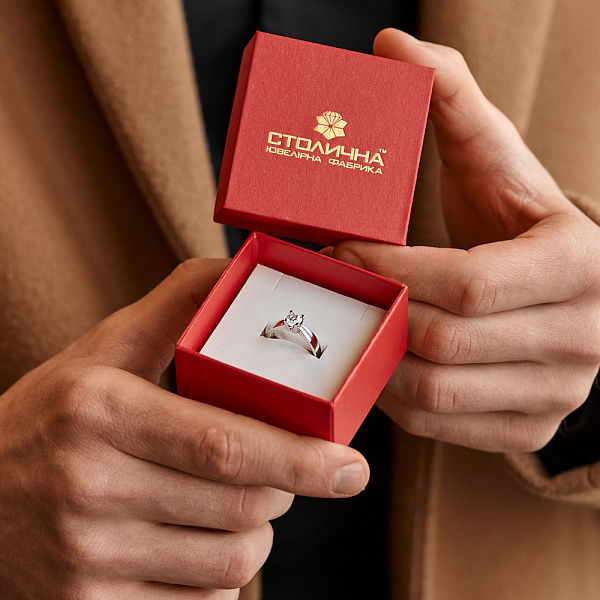 Кольцо из белого золота с бриллиантом (арт. К01119707046б) – изображение 2