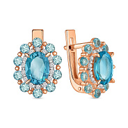 Сережки золоті з топазом і фіанітами (арт. 111108Птг)