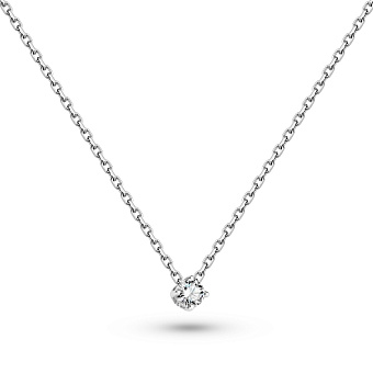 Фото Колье из белого золота с одним бриллиантом (арт. 7108049202)