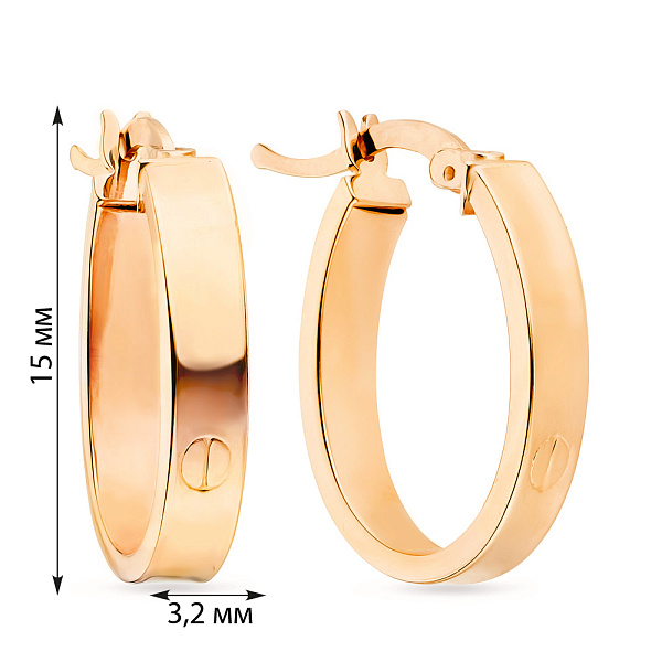 Золотые серьги-конго без камней (арт. 105914/15) – изображение 2