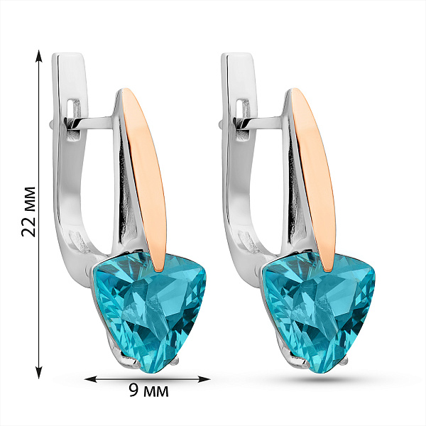 Срібні сережки з топазом (арт. 7202/695Птгсп) – зображення 2