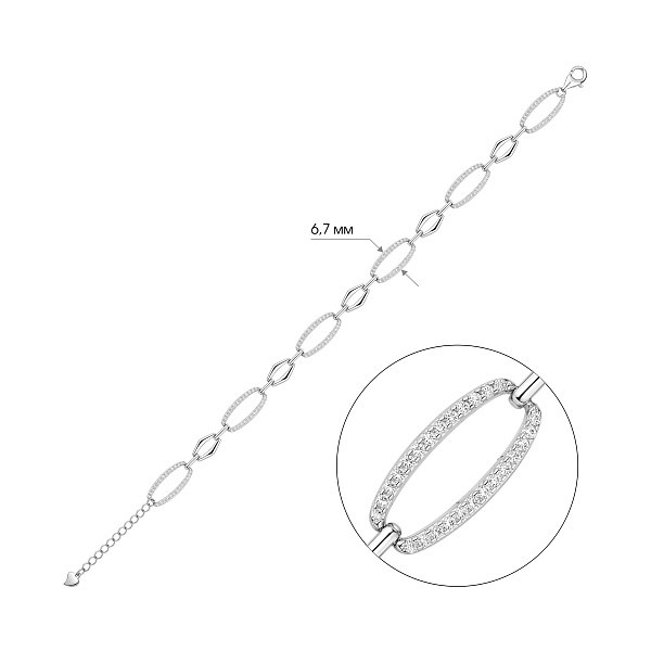 Серебряный браслет с фианитами (арт. 7509/5227) – изображение 3