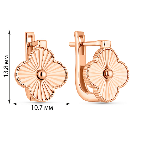 Золоті сережки Конюшина без каменів (арт. 1092170/10) – зображення 4