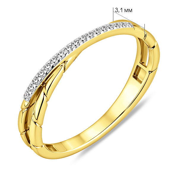 Кольцо Синергия с фианитами из желтого золота (арт. 141043ж) – изображение 3