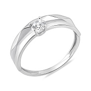 Фото Серебряное кольцо с одним фианитом (арт. 7501/1570К)