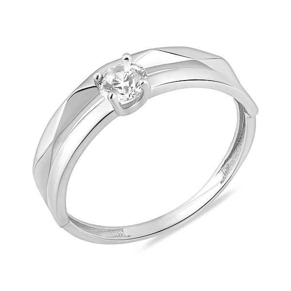 Серебряное кольцо с одним фианитом (арт. 7501/1570К) – изображение 1
