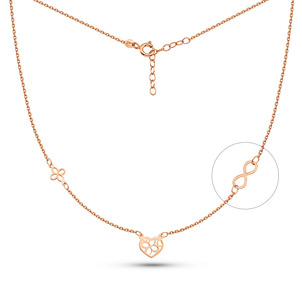 Золотое колье Сердечко (арт. 352496) – изображение 1