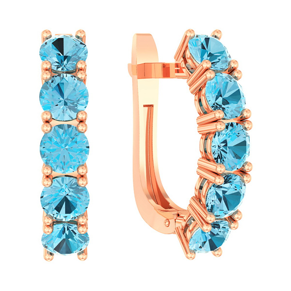 Золотые серьги с топазом  (арт. 111049Птг) – изображение 1