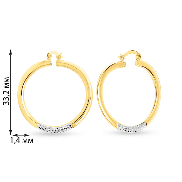 Серьги из желтого золота с родированием (арт. 108891/30жр) – изображение 3