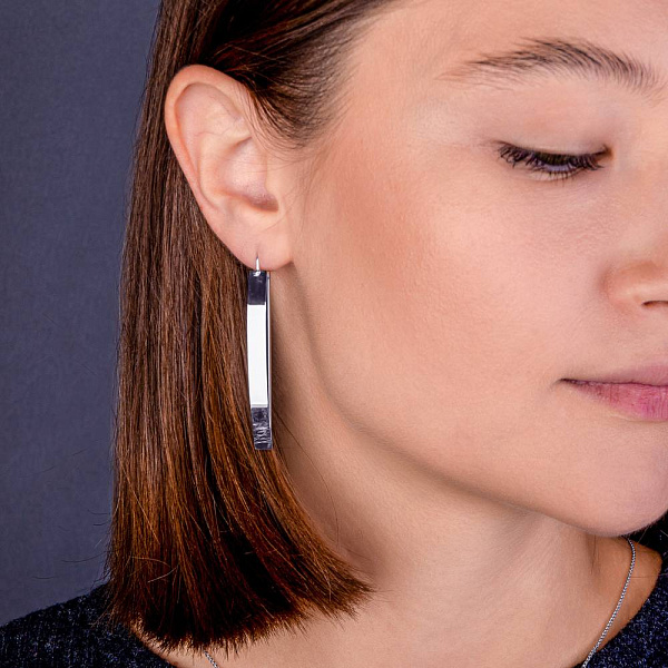 Сережки з білого золота  (арт. 1091089б) – зображення 2