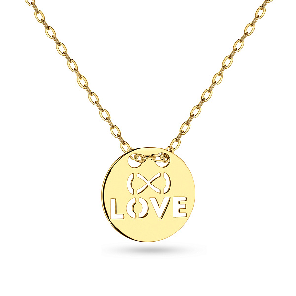 Золотое колье "Love" в желтом цвете металла (арт. 352167/10ж) – изображение 1