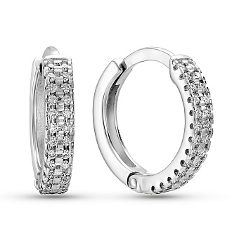 Фото Золотые серьги-кольца с бриллиантами (арт. С011642020б)