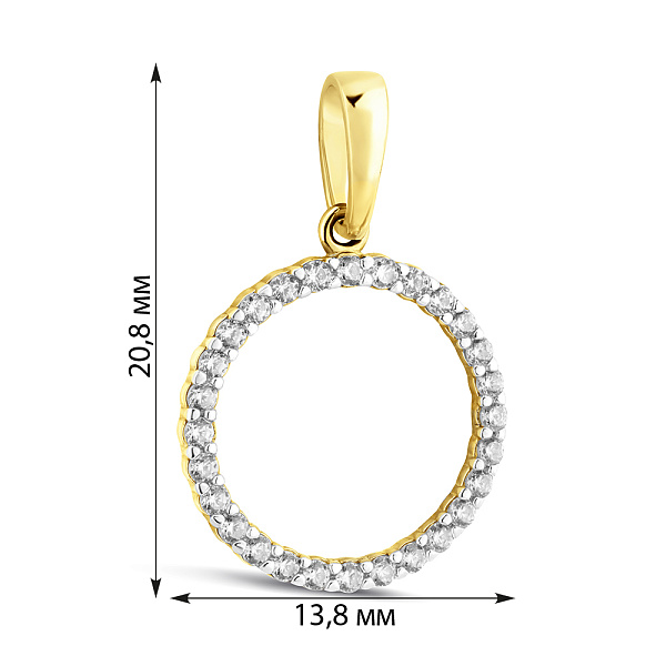 Золотая подвеска с фианитами (арт. 440504ж) – изображение 3