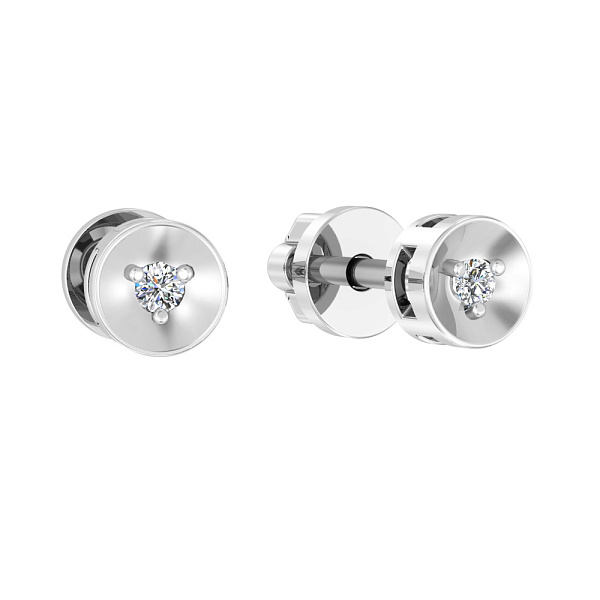 Золотые серьги пусеты с бриллиантом (арт. Т011001б) – изображение 1