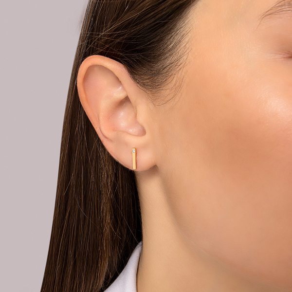 Серьги из красного золота с бриллиантом (арт. Т011156) – изображение 2