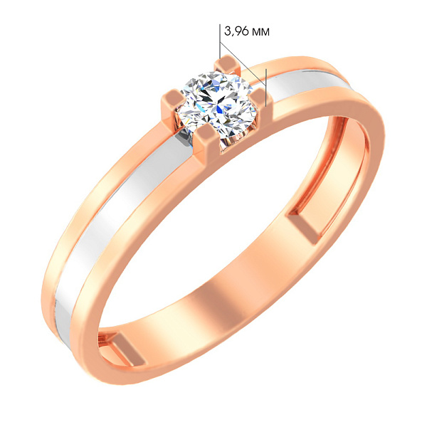 Золотое помолвочное кольцо с фианитом (арт. 141071) – изображение 2