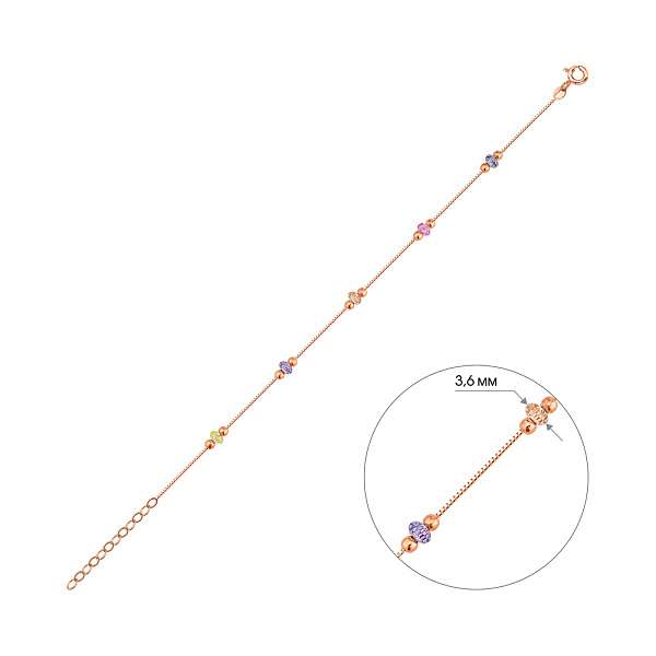 Браслет из красного золота с фианитами (арт. 326920цв) – изображение 3