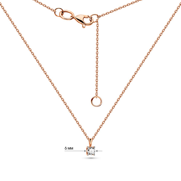 Кольє з червоного золота з діамантом (арт. 7108067201) – зображення 3