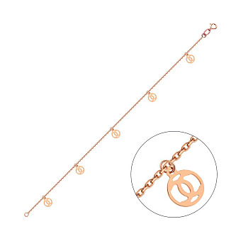 Браслет из красного золота с подвесками (арт. 325270)