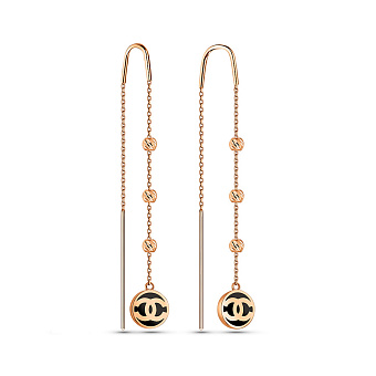 Серьги-протяжки из красного золота (арт. 108502еч)