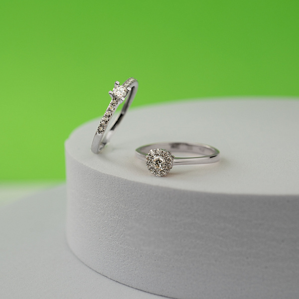 Кольцо из белого золота с бриллиантами (арт. К011313020б) – изображение 3