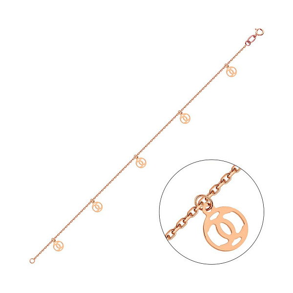 Браслет из красного золота с подвесками (арт. 325270) – изображение 1