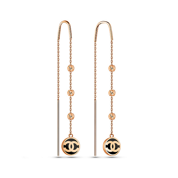 Серьги-протяжки из красного золота (арт. 108502еч) – изображение 1