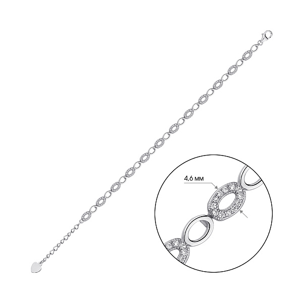 Серебряный браслет с фианитами (арт. 7509/4299) – изображение 2