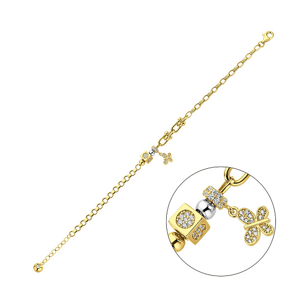 Браслет з жовтого золота з фіанітами (арт. 326100жбП1) – зображення 1