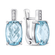 Фото Срібні сережки з топазом (арт. 7502/1078129Пг)