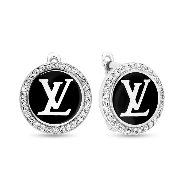 Серьги из белого золота (арт. 108507беч) – изображение 1