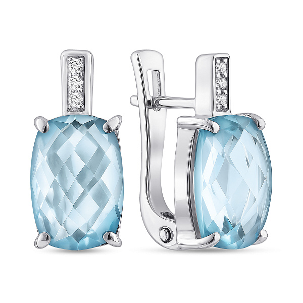 Срібні сережки з топазом (арт. 7502/1078129Пг) – зображення 1