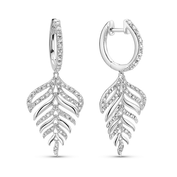 Серьги из белого золота с бриллиантами (арт. С341446050б) – изображение 1