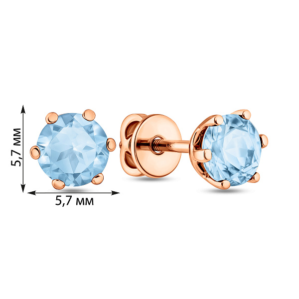 Серьги-пусеты из золота с топазом (арт. 110814Птг) – изображение 2